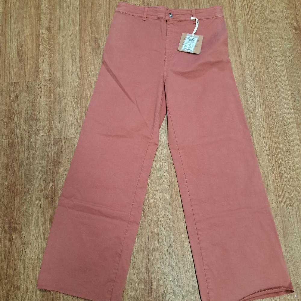 Rinascimento Red Brick Denim Flare Leg Jean Size Misses XL NWT